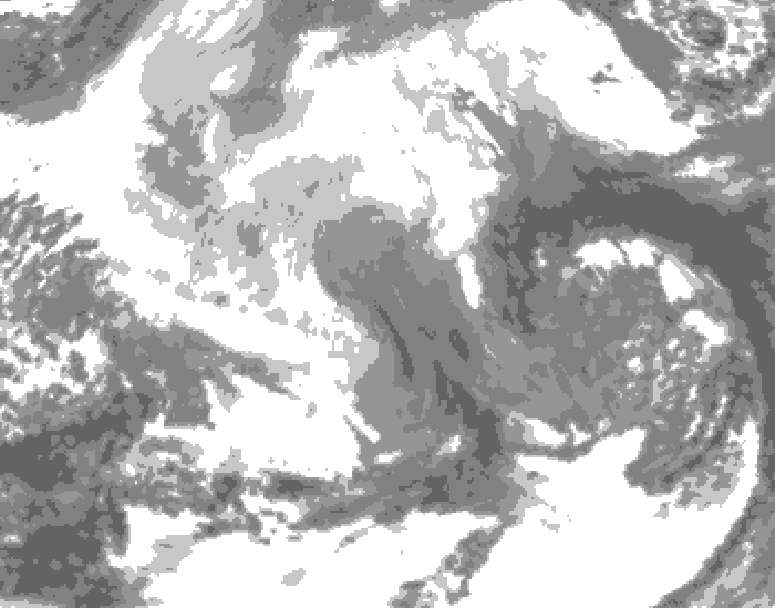 GDPS total cloud 234 hour forecast chart for Canada based on 2025/12/11 0000Z data