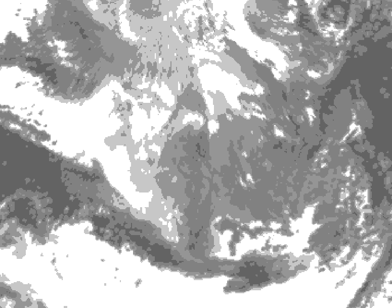 GDPS total cloud 024 hour forecast chart for Canada based on 2025/12/11 1200Z data