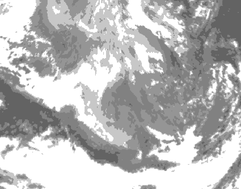 GDPS total cloud 036 hour forecast chart for Canada based on 2025/12/11 1200Z data