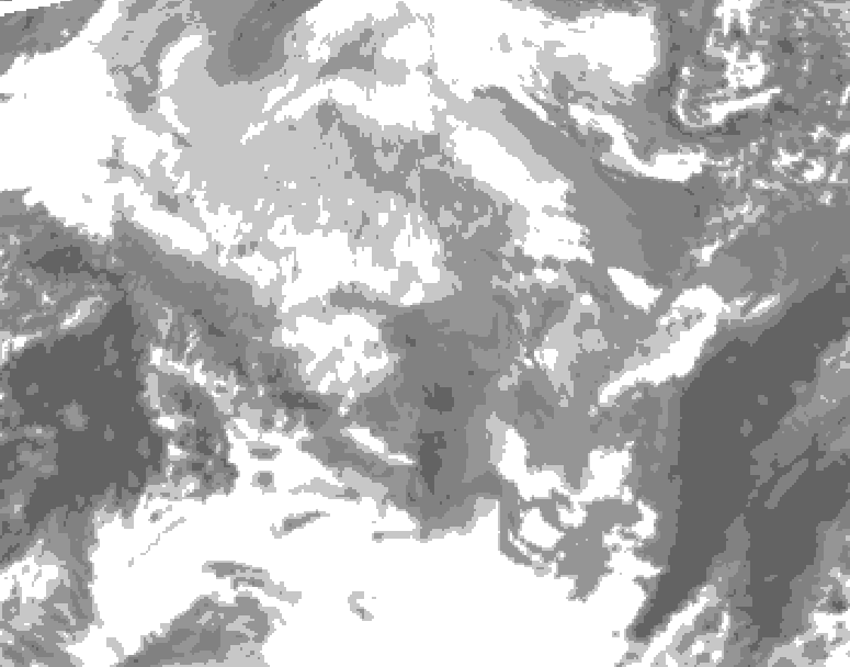 GDPS total cloud 084 hour forecast chart for Canada based on 2025/12/11 1200Z data
