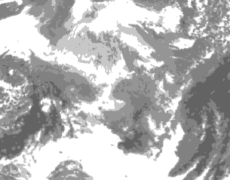 GDPS total cloud 096 hour forecast chart for Canada based on 2025/12/11 1200Z data