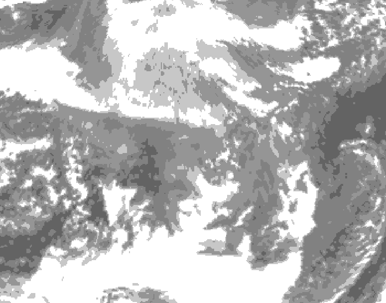 GDPS total cloud 108 hour forecast chart for Canada based on 2025/12/11 1200Z data