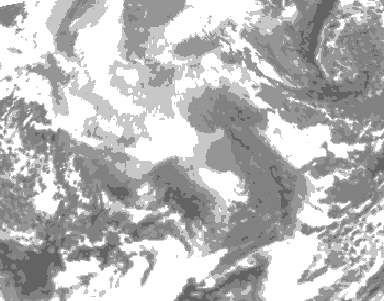 GDPS total cloud 144 hour forecast chart for Canada based on 2025/12/11 1200Z data