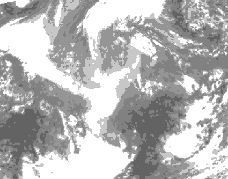 GDPS total cloud 174 hour forecast chart for Canada based on 2025/12/11 1200Z data