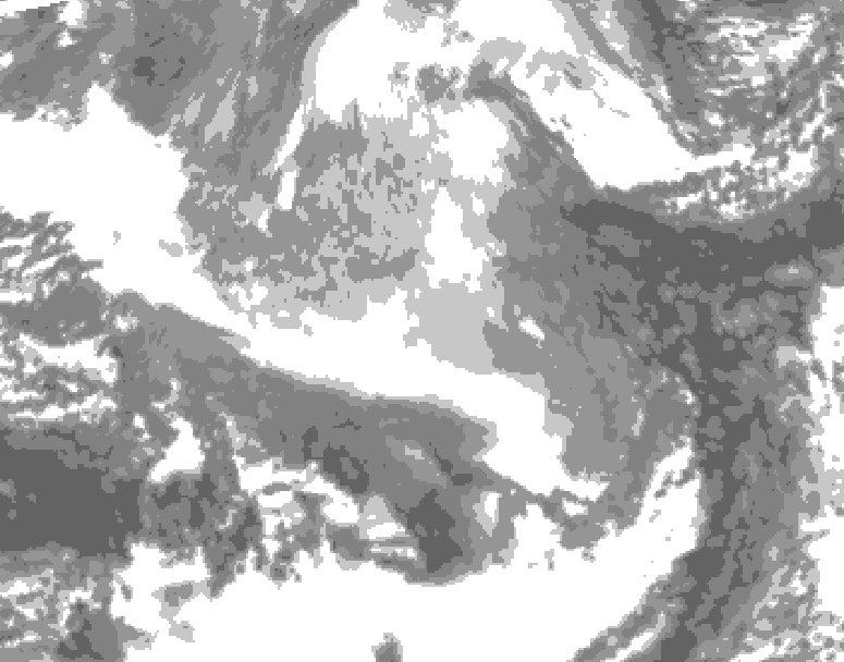 GDPS total cloud 198 hour forecast chart for Canada based on 2025/12/11 1200Z data