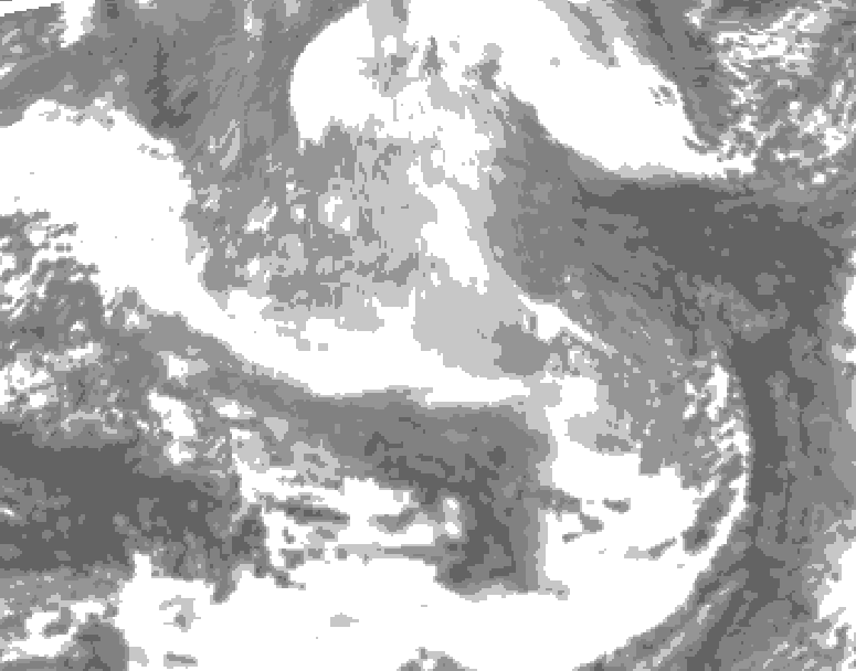GDPS total cloud 204 hour forecast chart for Canada based on 2025/12/11 1200Z data