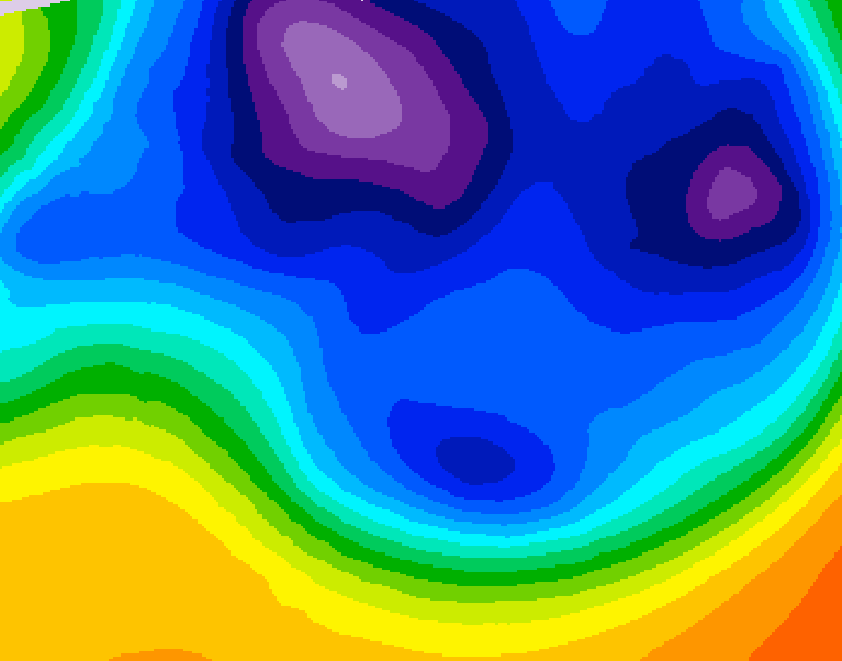 GDPS 500 millibar geopotential height 036 hour forecast chart for Canada based on 2025/12/12 0000Z data