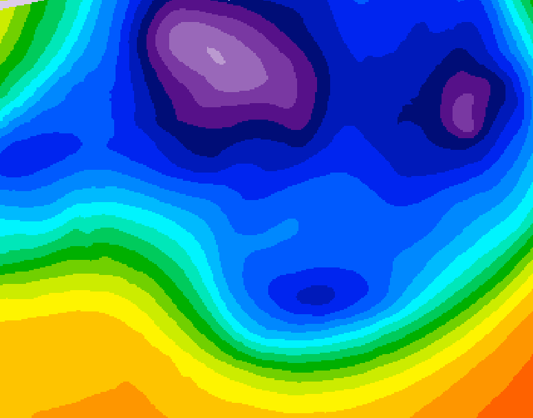 GDPS 500 millibar geopotential height 042 hour forecast chart for Canada based on 2025/12/12 0000Z data