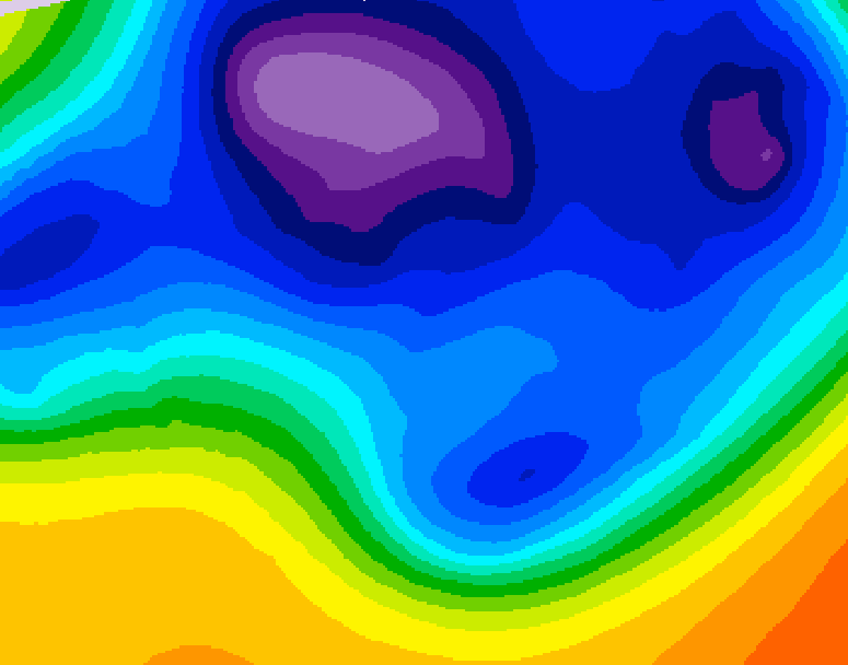 GDPS 500 millibar geopotential height 048 hour forecast chart for Canada based on 2025/12/12 0000Z data