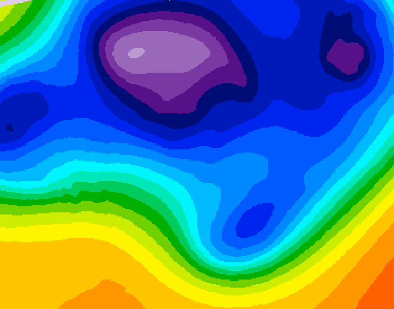 GDPS 500 millibar geopotential height 054 hour forecast chart for Canada based on 2025/12/12 0000Z data