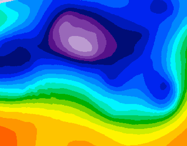 GDPS 500 millibar geopotential height 090 hour forecast chart for Canada based on 2025/12/12 0000Z data