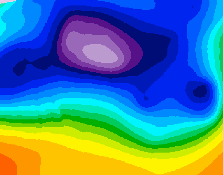 GDPS 500 millibar geopotential height 096 hour forecast chart for Canada based on 2025/12/12 0000Z data