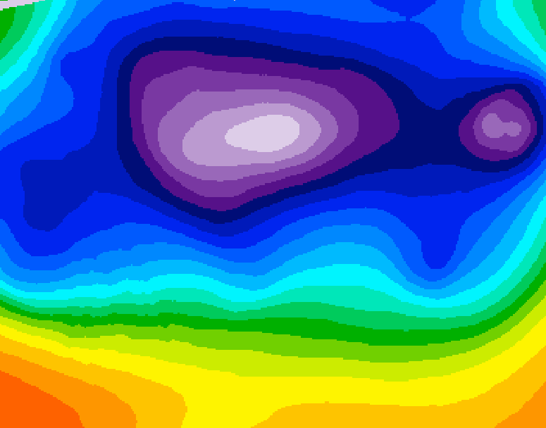 GDPS 500 millibar geopotential height 114 hour forecast chart for Canada based on 2025/12/12 0000Z data