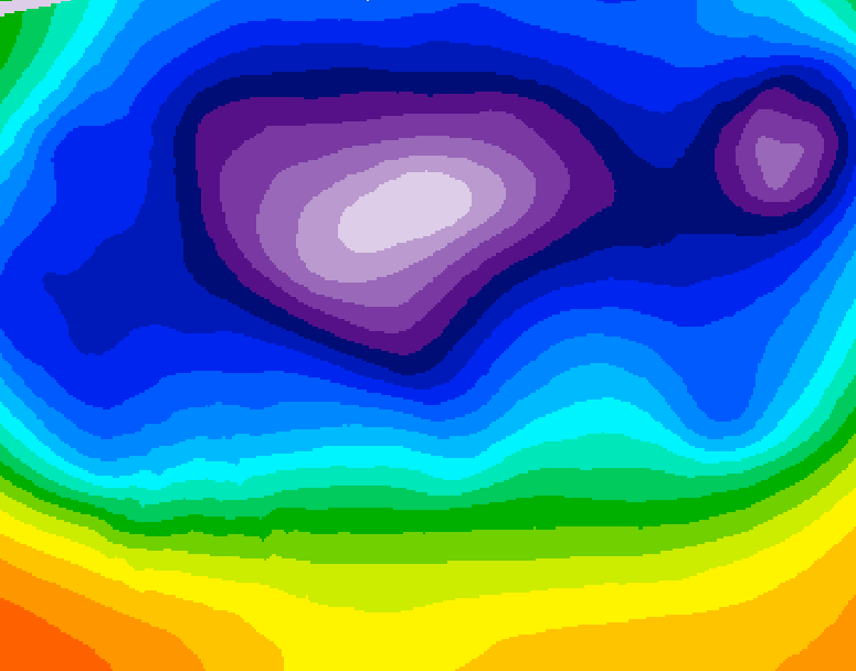 GDPS 500 millibar geopotential height 120 hour forecast chart for Canada based on 2025/12/12 0000Z data