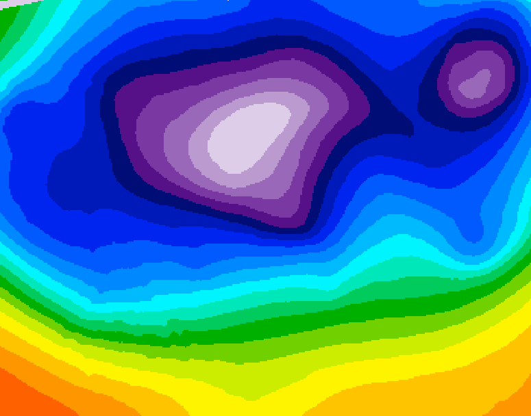 GDPS 500 millibar geopotential height 126 hour forecast chart for Canada based on 2025/12/12 0000Z data