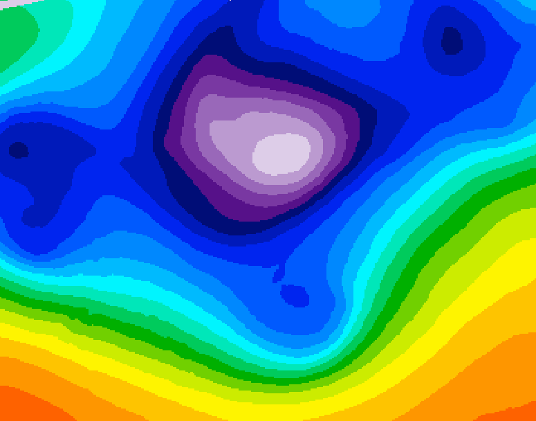 GDPS 500 millibar geopotential height 162 hour forecast chart for Canada based on 2025/12/12 0000Z data