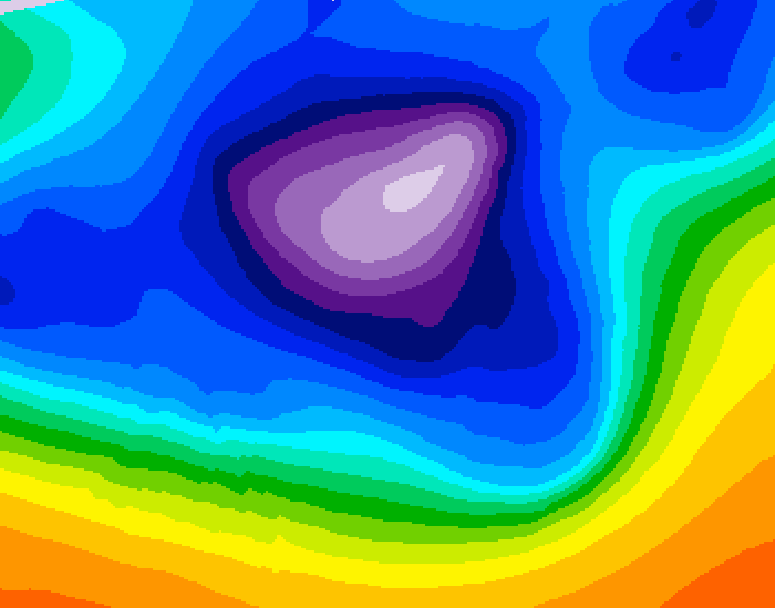 GDPS 500 millibar geopotential height 180 hour forecast chart for Canada based on 2025/12/12 0000Z data