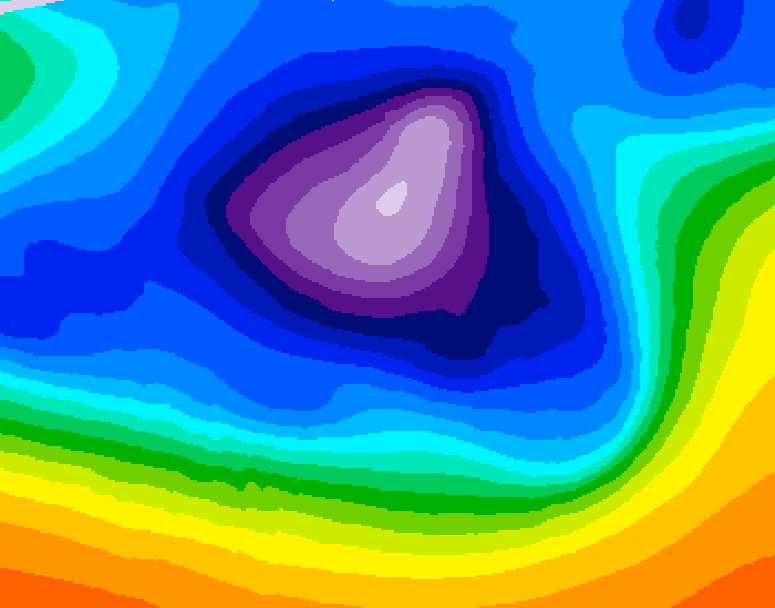 GDPS 500 millibar geopotential height 186 hour forecast chart for Canada based on 2025/12/12 0000Z data