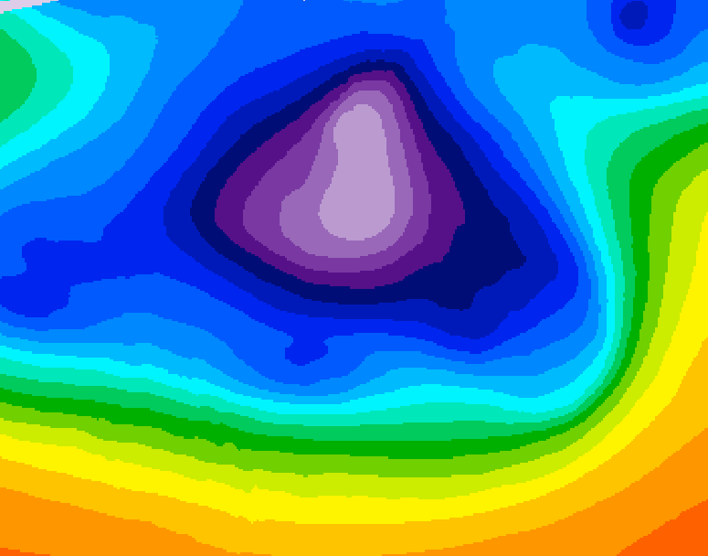 GDPS 500 millibar geopotential height 192 hour forecast chart for Canada based on 2025/12/12 0000Z data