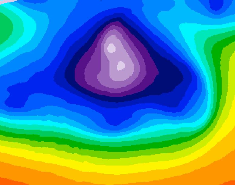 GDPS 500 millibar geopotential height 198 hour forecast chart for Canada based on 2025/12/12 0000Z data