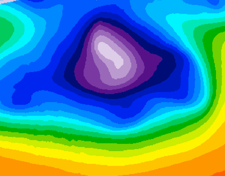 GDPS 500 millibar geopotential height 204 hour forecast chart for Canada based on 2025/12/12 0000Z data