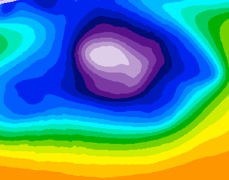 GDPS 500 millibar geopotential height 216 hour forecast chart for Canada based on 2025/12/12 0000Z data