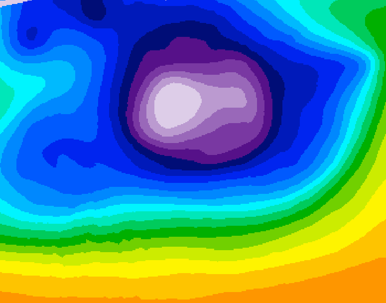 GDPS 500 millibar geopotential height 228 hour forecast chart for Canada based on 2025/12/12 0000Z data
