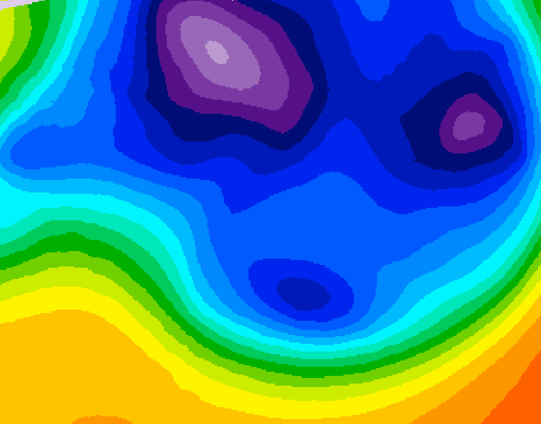 GDPS 500 millibar geopotential height 024 hour forecast chart for Canada based on 2025/12/12 1200Z data