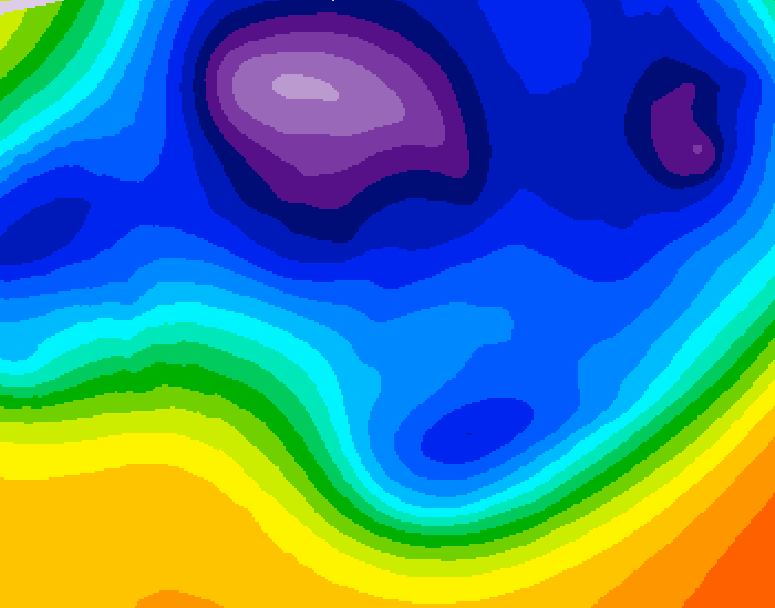 GDPS 500 millibar geopotential height 036 hour forecast chart for Canada based on 2025/12/12 1200Z data