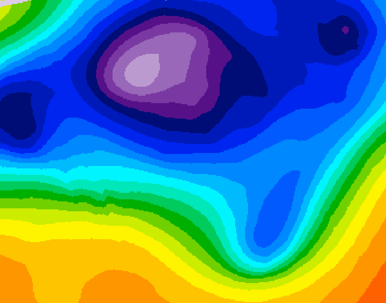 GDPS 500 millibar geopotential height 054 hour forecast chart for Canada based on 2025/12/12 1200Z data