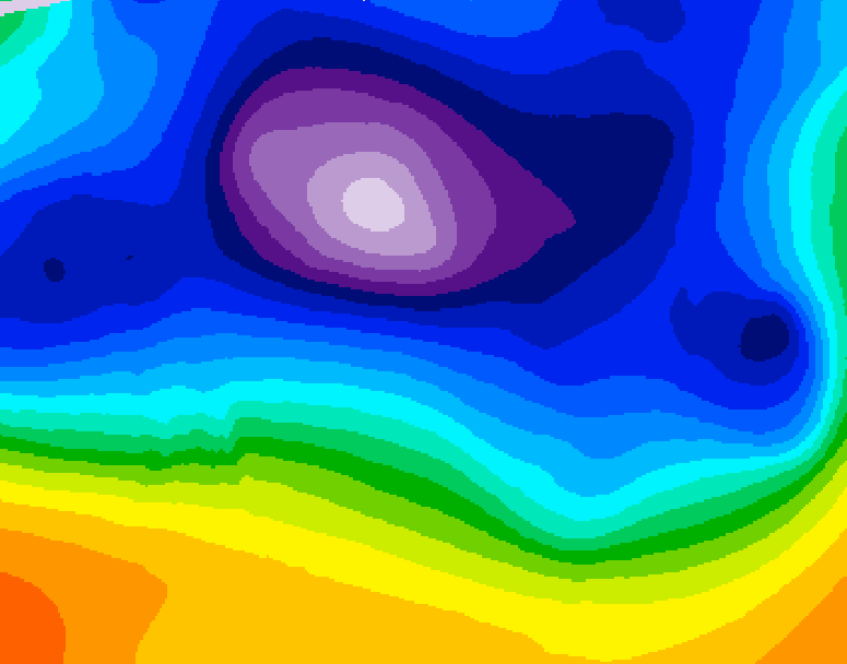 GDPS 500 millibar geopotential height 084 hour forecast chart for Canada based on 2025/12/12 1200Z data