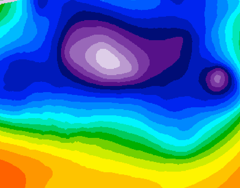 GDPS 500 millibar geopotential height 090 hour forecast chart for Canada based on 2025/12/12 1200Z data