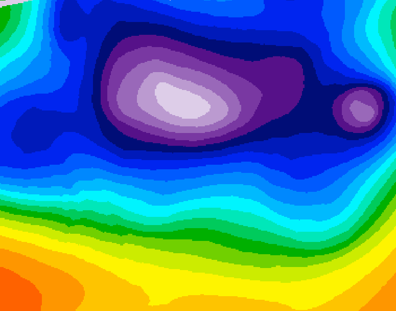 GDPS 500 millibar geopotential height 096 hour forecast chart for Canada based on 2025/12/12 1200Z data
