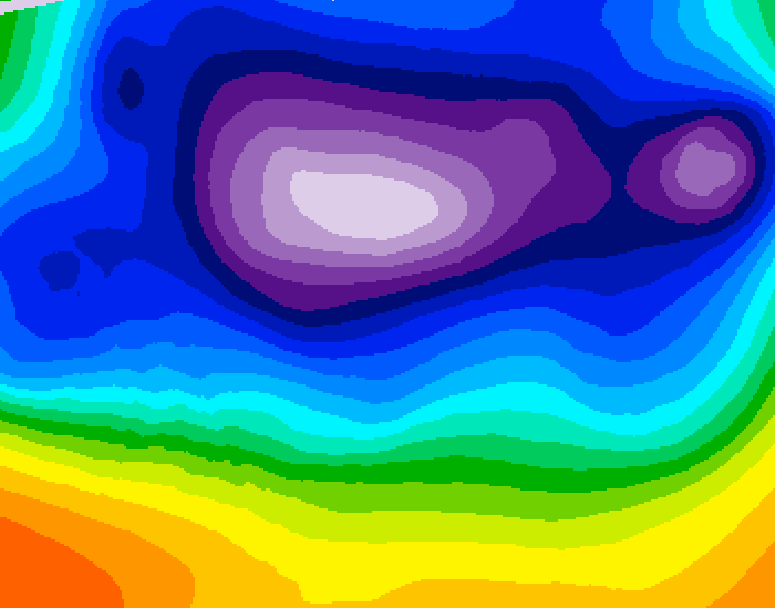 GDPS 500 millibar geopotential height 102 hour forecast chart for Canada based on 2025/12/12 1200Z data