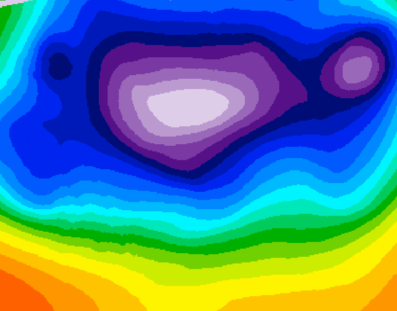GDPS 500 millibar geopotential height 108 hour forecast chart for Canada based on 2025/12/12 1200Z data