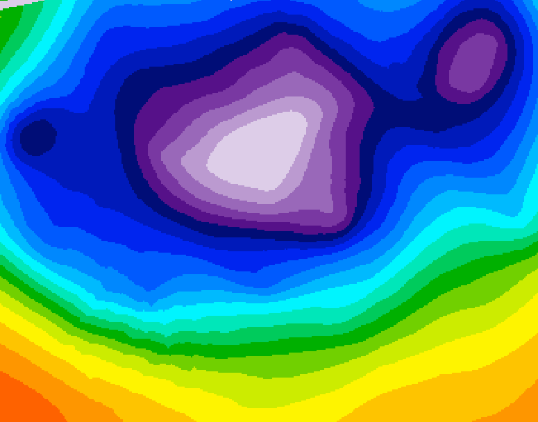 GDPS 500 millibar geopotential height 120 hour forecast chart for Canada based on 2025/12/12 1200Z data