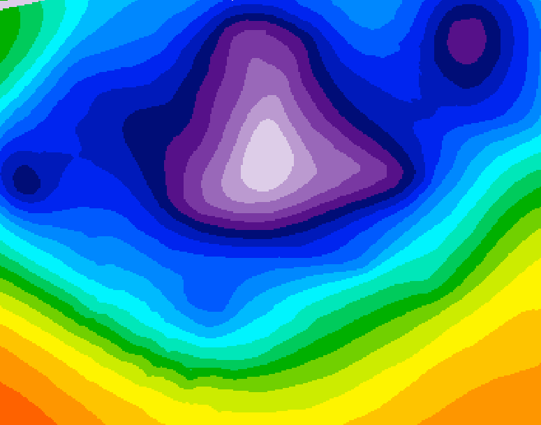 GDPS 500 millibar geopotential height 132 hour forecast chart for Canada based on 2025/12/12 1200Z data