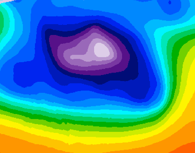 GDPS 500 millibar geopotential height 180 hour forecast chart for Canada based on 2025/12/12 1200Z data