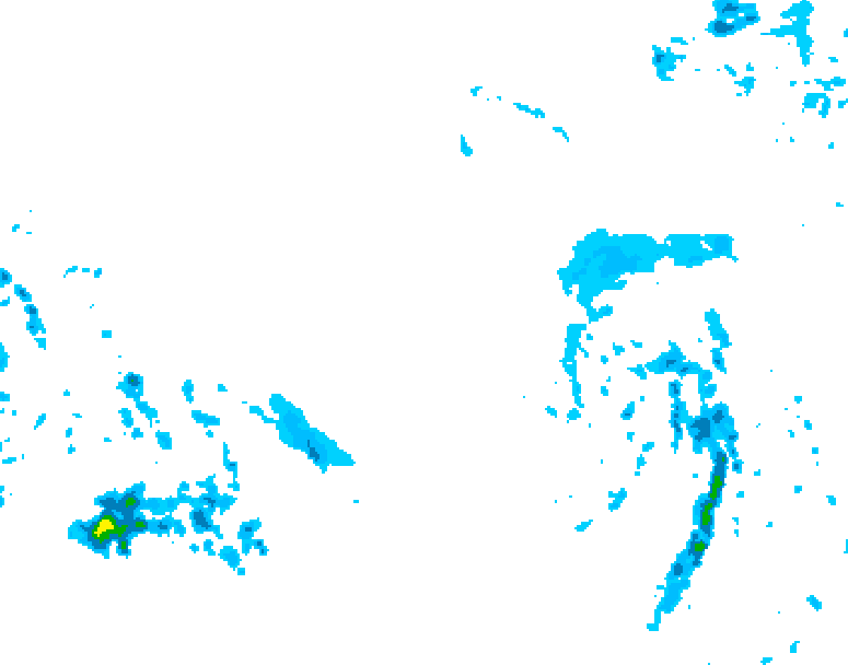 GDPS precipitation 180 hour forecast chart for Canada based on 2025/12/12 0000Z data