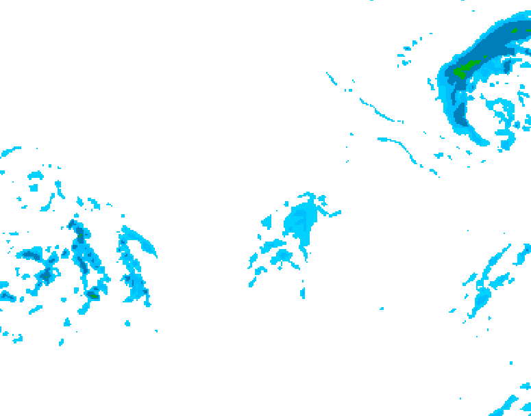 GDPS precipitation 102 hour forecast chart for Canada based on 2025/12/12 1200Z data