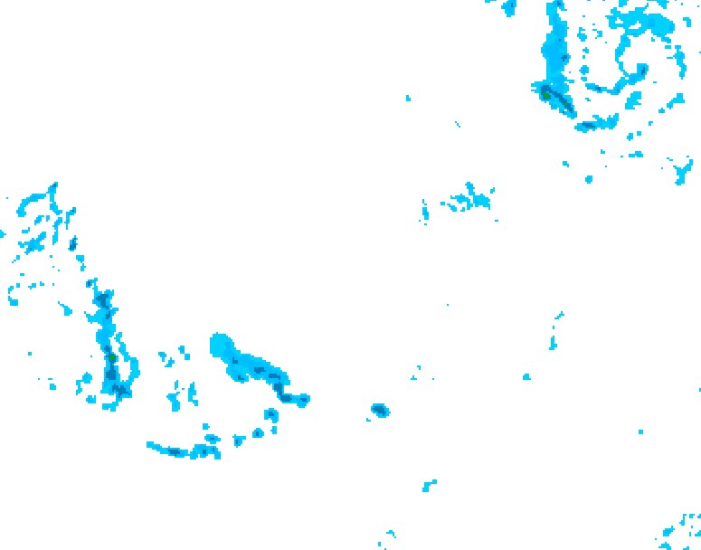 GDPS precipitation 126 hour forecast chart for Canada based on 2025/12/12 1200Z data