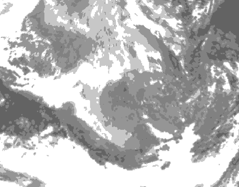 GDPS total cloud 024 hour forecast chart for Canada based on 2025/12/12 0000Z data
