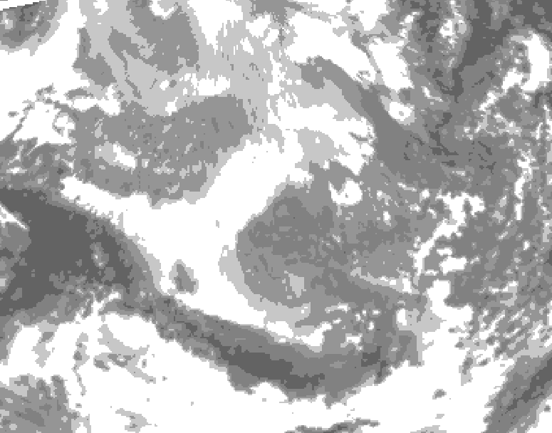 GDPS total cloud 036 hour forecast chart for Canada based on 2025/12/12 0000Z data