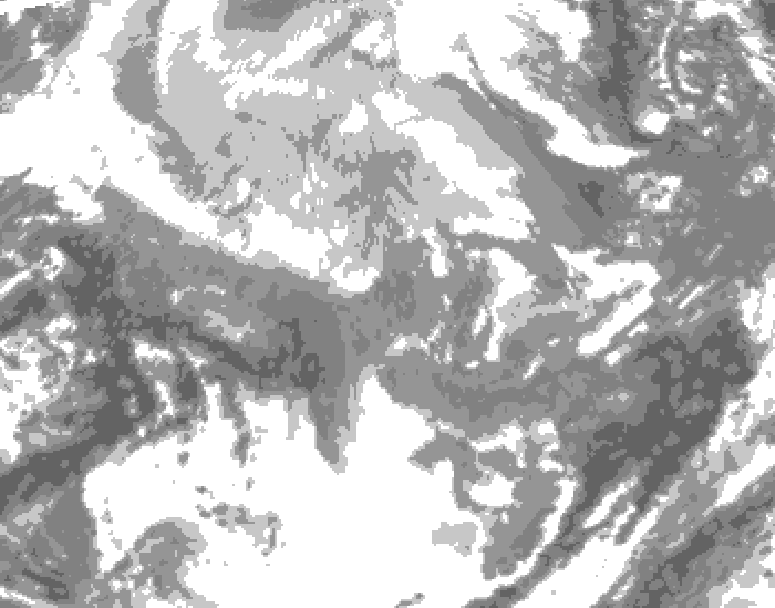 GDPS total cloud 060 hour forecast chart for Canada based on 2025/12/12 0000Z data