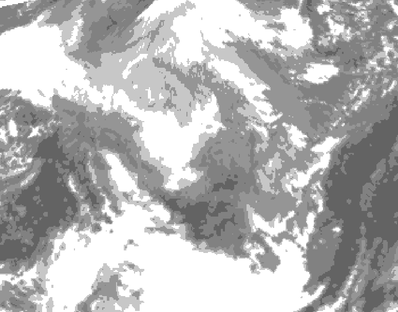 GDPS total cloud 078 hour forecast chart for Canada based on 2025/12/12 0000Z data