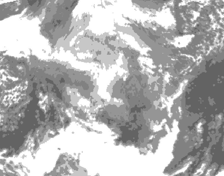 GDPS total cloud 084 hour forecast chart for Canada based on 2025/12/12 0000Z data
