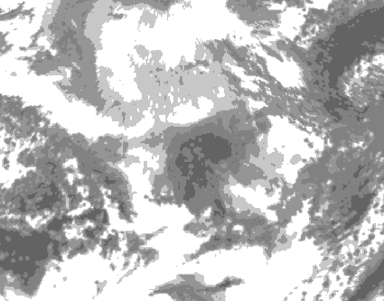 GDPS total cloud 114 hour forecast chart for Canada based on 2025/12/12 0000Z data