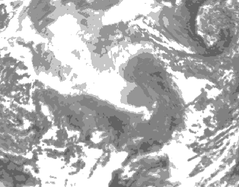 GDPS total cloud 132 hour forecast chart for Canada based on 2025/12/12 0000Z data