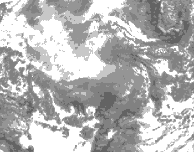 GDPS total cloud 138 hour forecast chart for Canada based on 2025/12/12 0000Z data