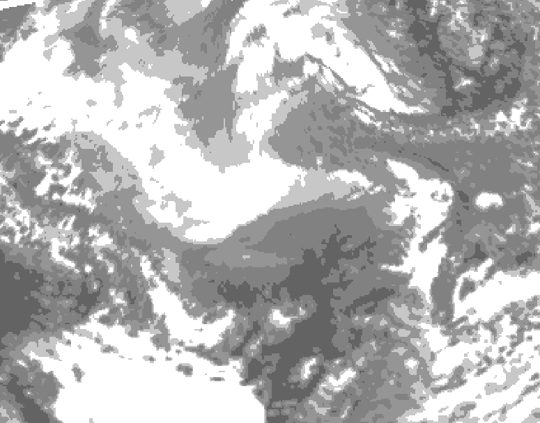 GDPS total cloud 144 hour forecast chart for Canada based on 2025/12/12 0000Z data